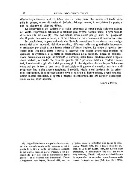 Rivista indo-greco-italica di filologia, lingua, antichità periodico trimestrale