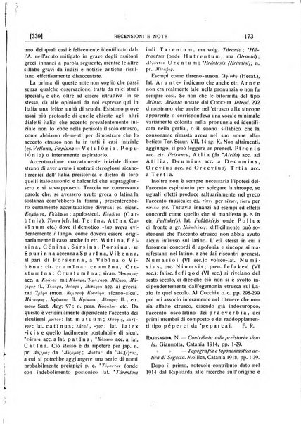 Rivista indo-greco-italica di filologia, lingua, antichità periodico trimestrale