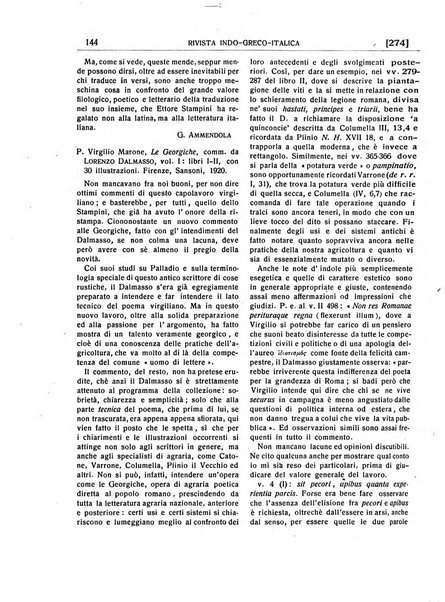 Rivista indo-greco-italica di filologia, lingua, antichità periodico trimestrale