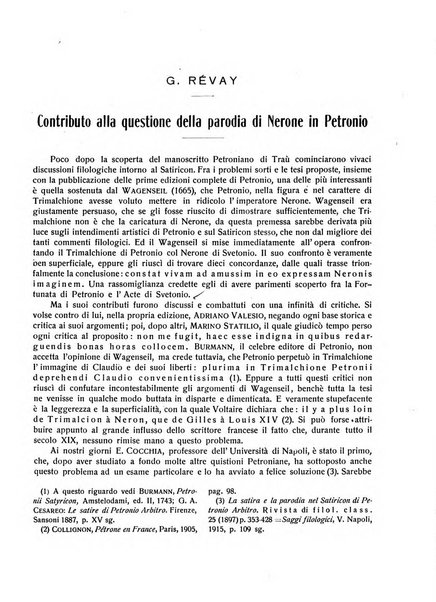 Rivista indo-greco-italica di filologia, lingua, antichità periodico trimestrale