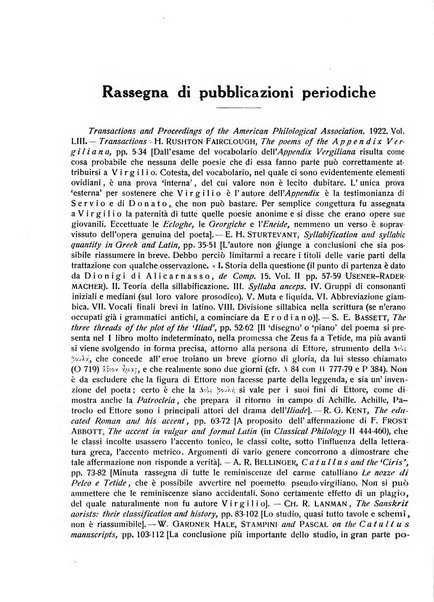 Rivista indo-greco-italica di filologia, lingua, antichità periodico trimestrale