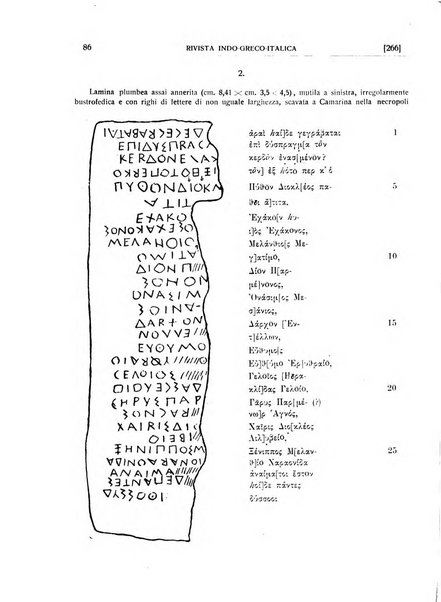 Rivista indo-greco-italica di filologia, lingua, antichità periodico trimestrale