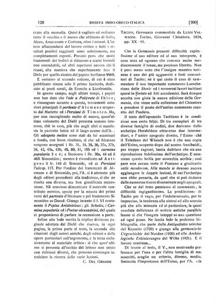 Rivista indo-greco-italica di filologia, lingua, antichità periodico trimestrale