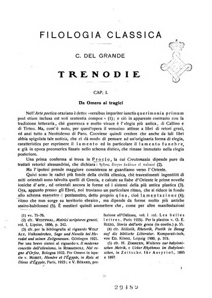 Rivista indo-greco-italica di filologia, lingua, antichità periodico trimestrale