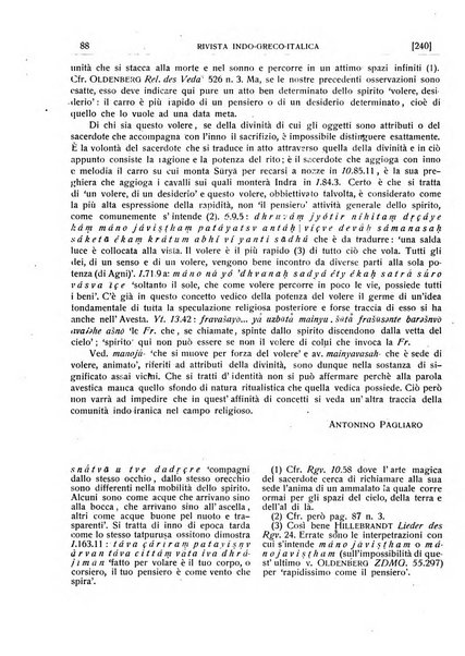 Rivista indo-greco-italica di filologia, lingua, antichità periodico trimestrale