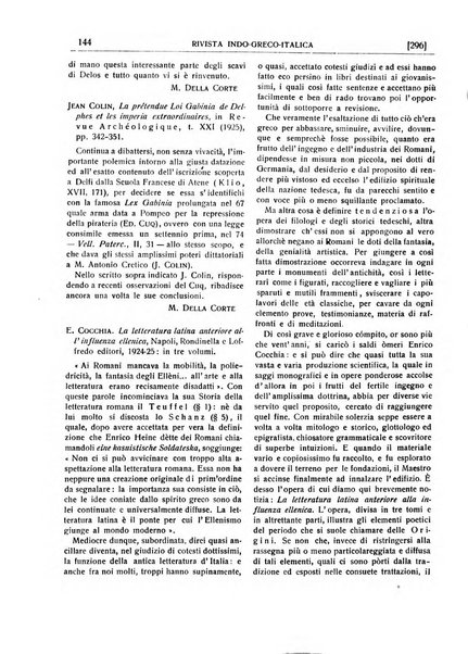 Rivista indo-greco-italica di filologia, lingua, antichità periodico trimestrale