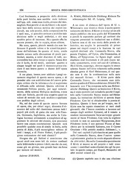 Rivista indo-greco-italica di filologia, lingua, antichità periodico trimestrale