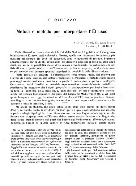 Rivista indo-greco-italica di filologia, lingua, antichità periodico trimestrale