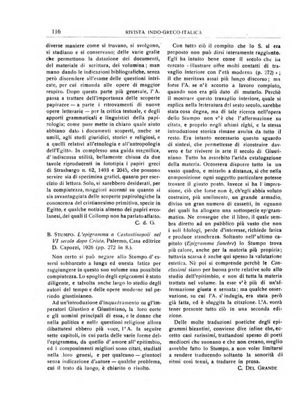 Rivista indo-greco-italica di filologia, lingua, antichità periodico trimestrale