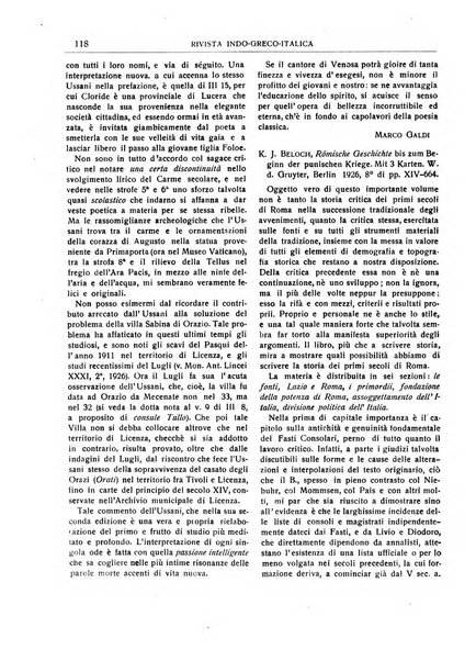 Rivista indo-greco-italica di filologia, lingua, antichità periodico trimestrale