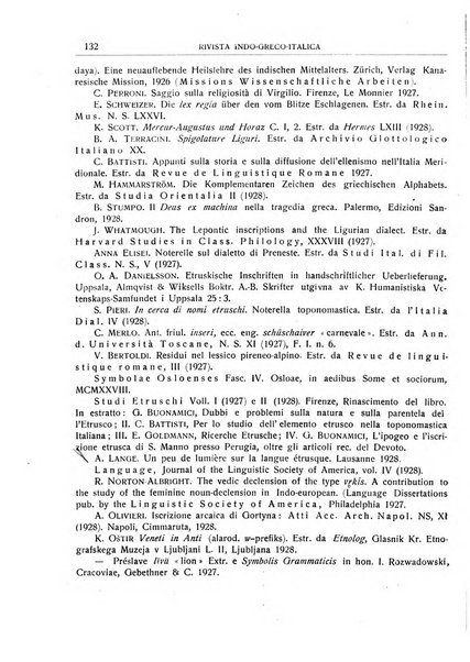 Rivista indo-greco-italica di filologia, lingua, antichità periodico trimestrale