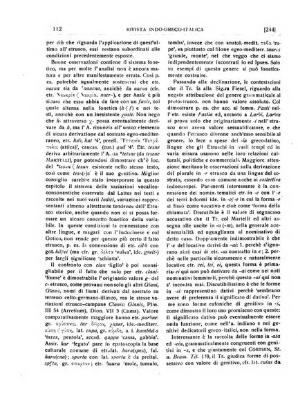 Rivista indo-greco-italica di filologia, lingua, antichità periodico trimestrale