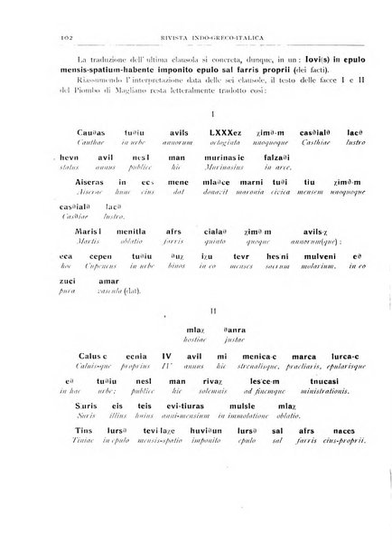 Rivista indo-greco-italica di filologia, lingua, antichità periodico trimestrale