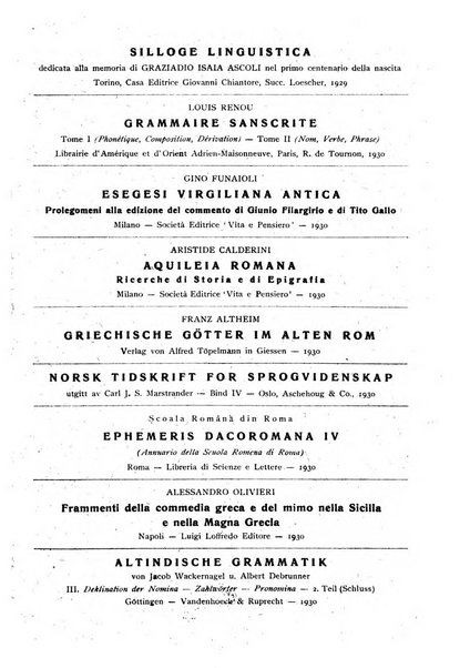 Rivista indo-greco-italica di filologia, lingua, antichità periodico trimestrale