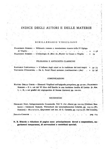 Rivista indo-greco-italica di filologia, lingua, antichità periodico trimestrale