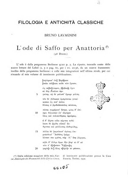 Rivista indo-greco-italica di filologia, lingua, antichità periodico trimestrale