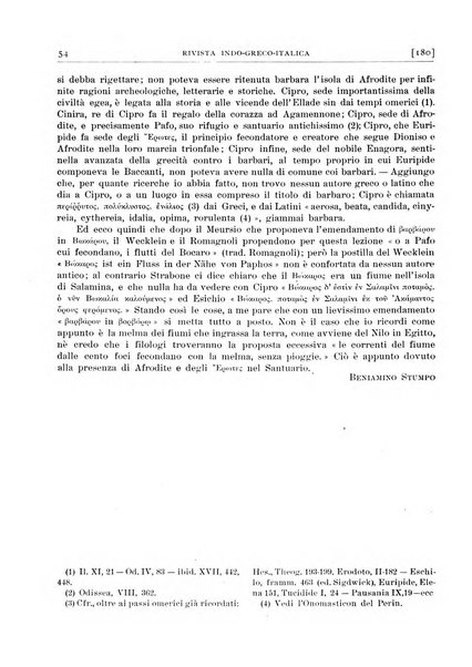 Rivista indo-greco-italica di filologia, lingua, antichità periodico trimestrale