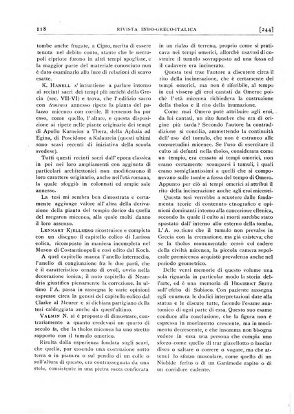 Rivista indo-greco-italica di filologia, lingua, antichità periodico trimestrale