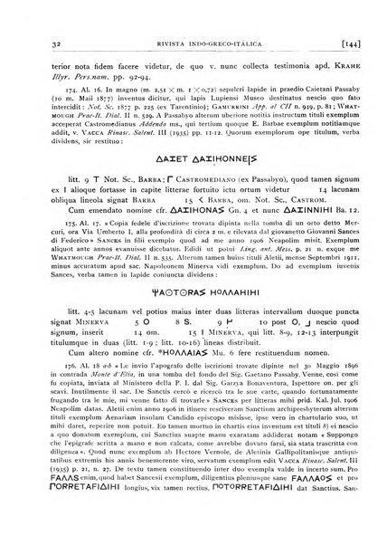 Rivista indo-greco-italica di filologia, lingua, antichità periodico trimestrale