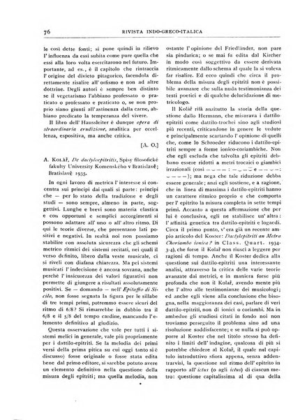 Rivista indo-greco-italica di filologia, lingua, antichità periodico trimestrale