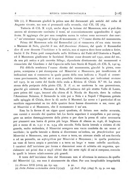 Rivista indo-greco-italica di filologia, lingua, antichità periodico trimestrale