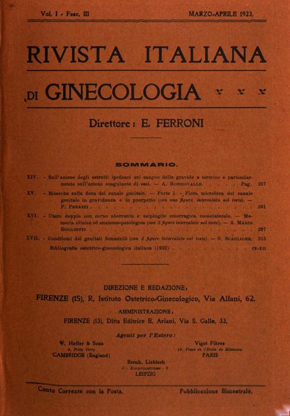 Rivista italiana di ginecologia pubblicazione bimestrale