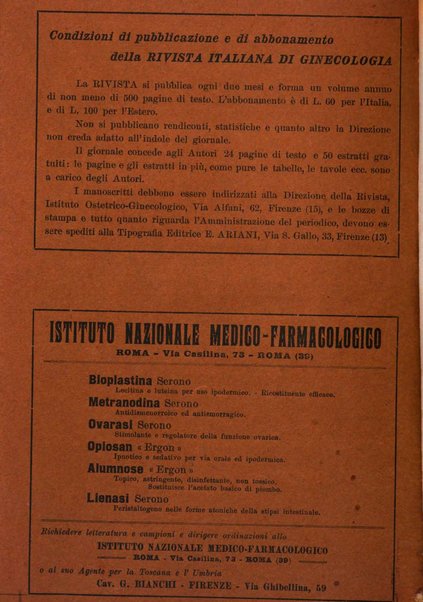 Rivista italiana di ginecologia pubblicazione bimestrale