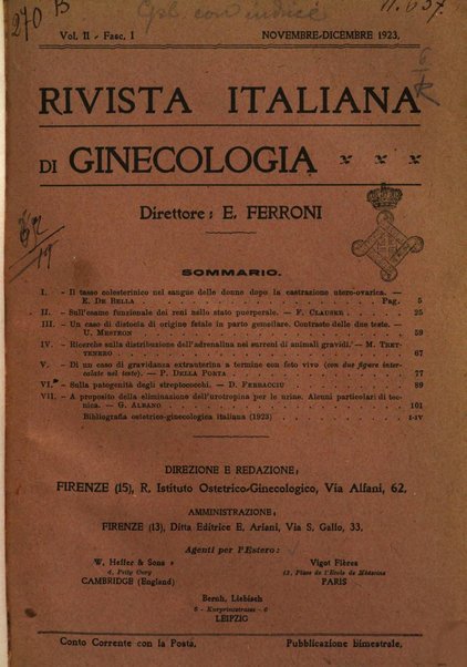 Rivista italiana di ginecologia pubblicazione bimestrale