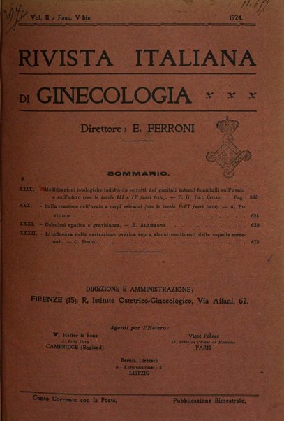 Rivista italiana di ginecologia pubblicazione bimestrale