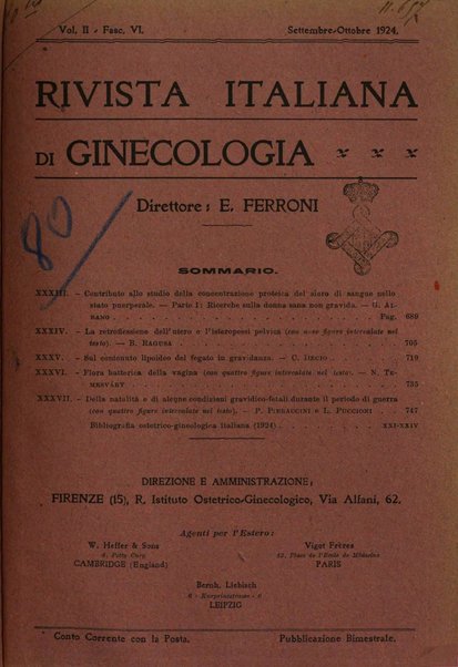 Rivista italiana di ginecologia pubblicazione bimestrale