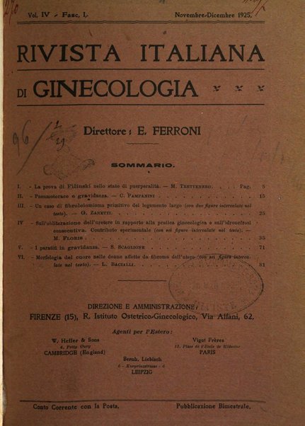 Rivista italiana di ginecologia pubblicazione bimestrale