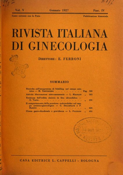 Rivista italiana di ginecologia pubblicazione bimestrale