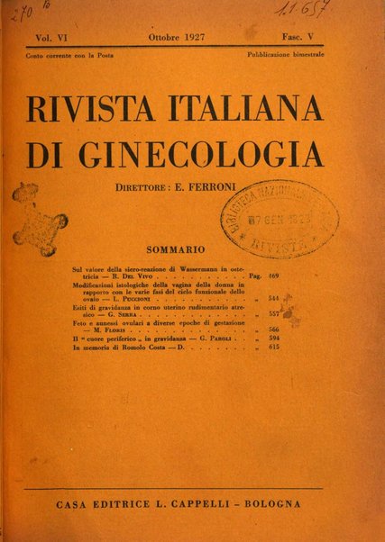 Rivista italiana di ginecologia pubblicazione bimestrale