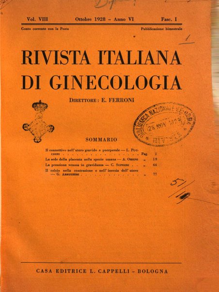 Rivista italiana di ginecologia pubblicazione bimestrale