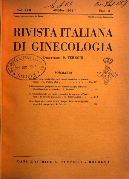 Rivista italiana di ginecologia pubblicazione bimestrale