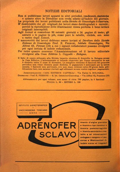 Rivista italiana di ginecologia pubblicazione bimestrale