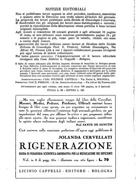 Rivista italiana di ginecologia pubblicazione bimestrale