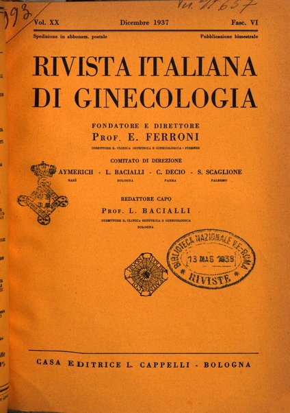 Rivista italiana di ginecologia pubblicazione bimestrale