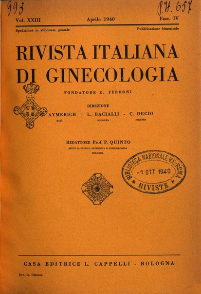 Rivista italiana di ginecologia pubblicazione bimestrale