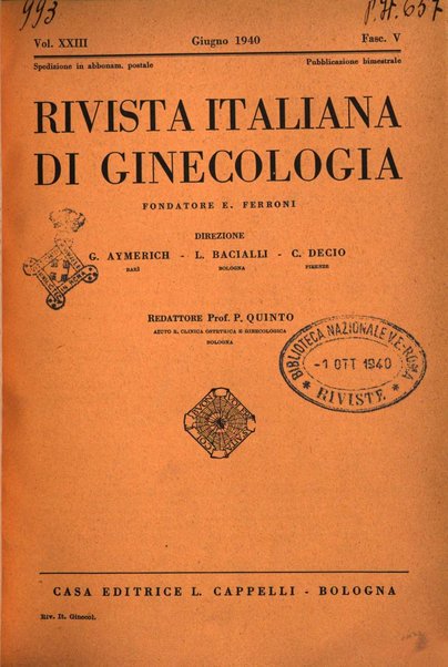 Rivista italiana di ginecologia pubblicazione bimestrale