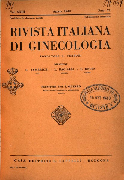 Rivista italiana di ginecologia pubblicazione bimestrale