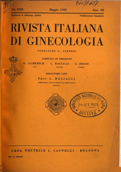 Rivista italiana di ginecologia pubblicazione bimestrale