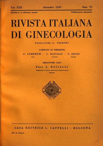 Rivista italiana di ginecologia pubblicazione bimestrale