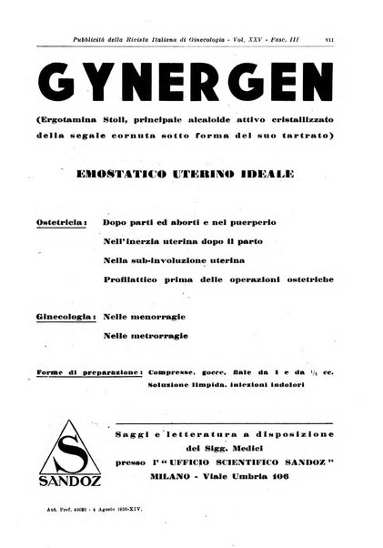 Rivista italiana di ginecologia pubblicazione bimestrale