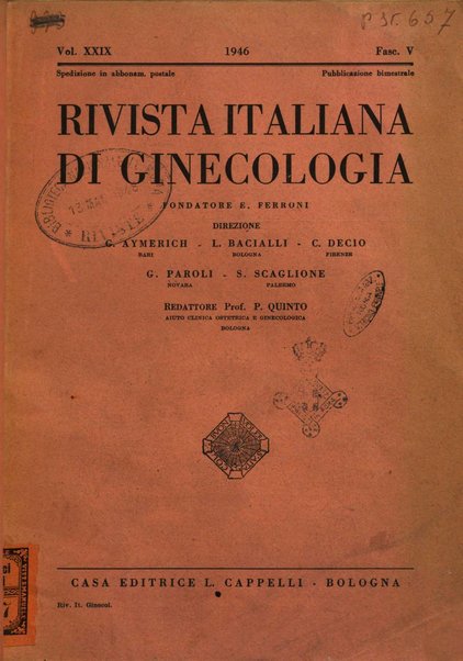 Rivista italiana di ginecologia pubblicazione bimestrale