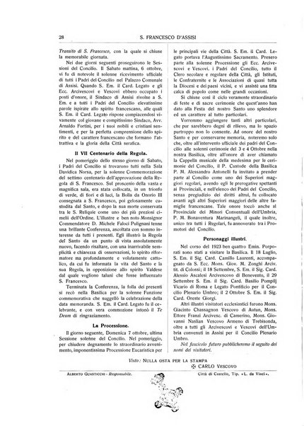 San Francesco d'Assisi periodico mensile illustrato per il 7. centenario della morte del santo, 1226-1926