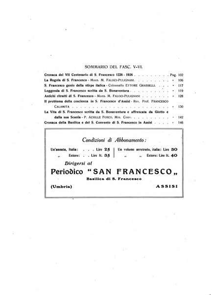 San Francesco d'Assisi periodico mensile illustrato per il 7. centenario della morte del santo, 1226-1926