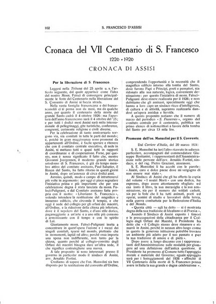 San Francesco d'Assisi periodico mensile illustrato per il 7. centenario della morte del santo, 1226-1926