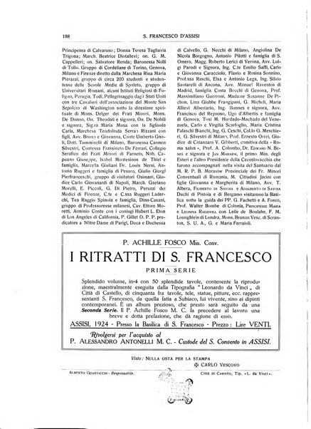 San Francesco d'Assisi periodico mensile illustrato per il 7. centenario della morte del santo, 1226-1926