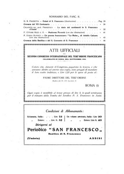 San Francesco d'Assisi periodico mensile illustrato per il 7. centenario della morte del santo, 1226-1926